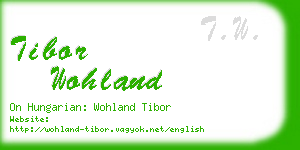 tibor wohland business card